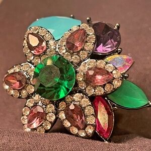 Erickson Beamon Rocks Crystal Arcade Brights Flower Ring size 6 #205211472479